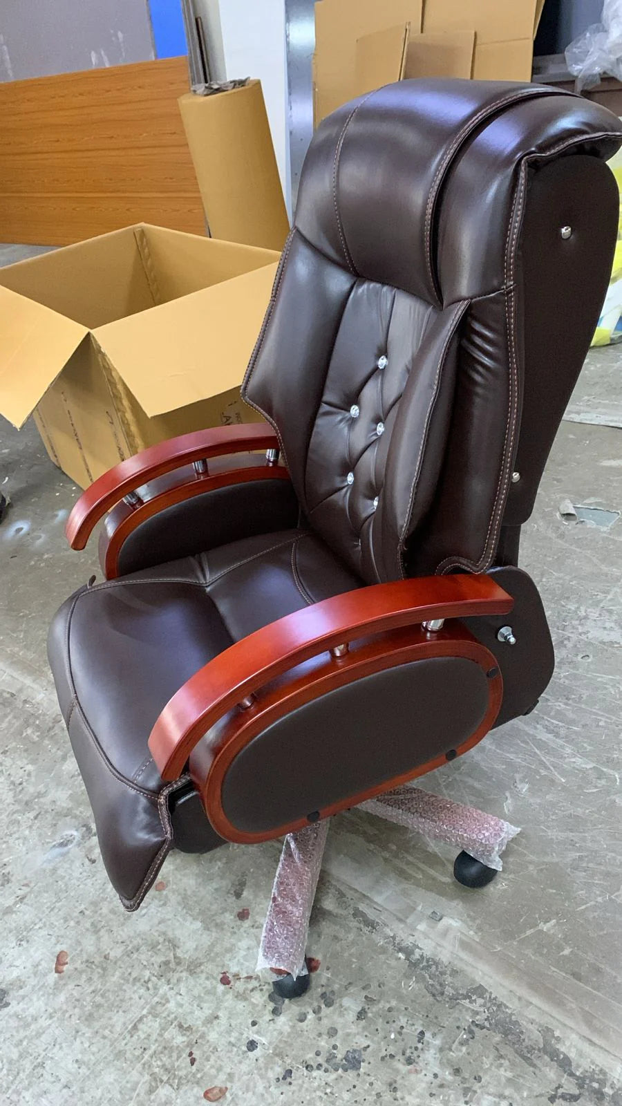 High Back Leatherette Wooden Director Chair