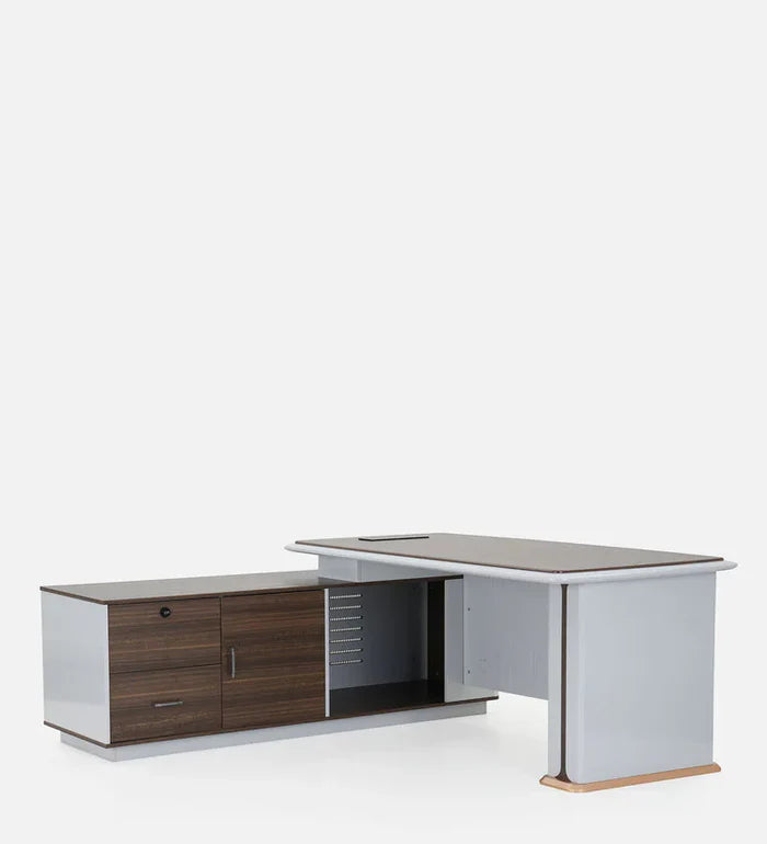 Director and Executive L shape Table Made in Plyboard with Veneer and high glossy finish