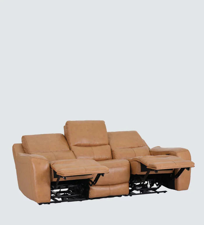 3-Seater Recliner Sofa with PU Leatherette Upholstery, Cosy Padding