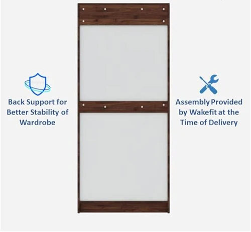 Wooden Wardrobe with Modern Design & Durable Self with 2 Door, Drawer & Mirror
