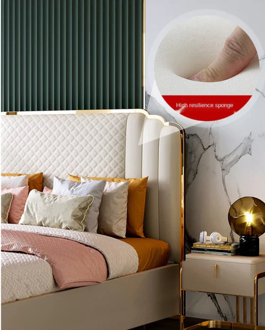 Premium Upholstered Bed for Home Furniture – Solid Wood Frame, Optional Storage ; Modern Design