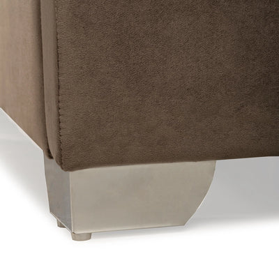 King Size Wooden Bed with Wingback Headboard Fully Upholstered Luxury Design Made in; Plyboard with Premium Leatherette Fabric for Elegance,