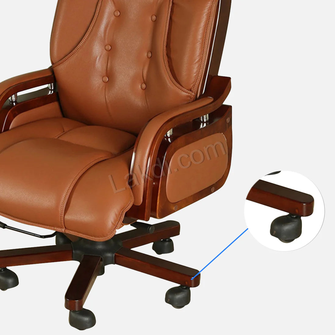 High Back Ergonomic Director Chair with Wooden Base