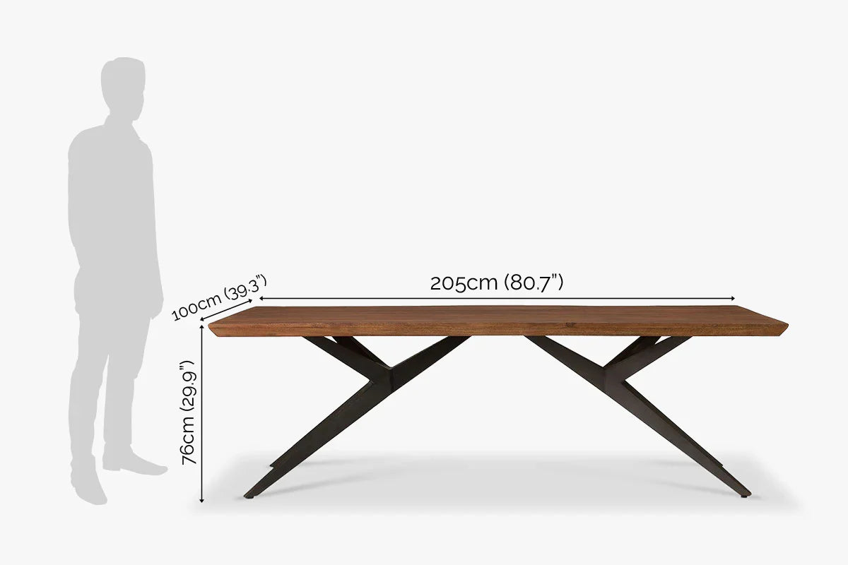 Conference Meeting Office Table Made in Solid wood with MS Steel Legs and natural Color 8 Seater Meeting Table