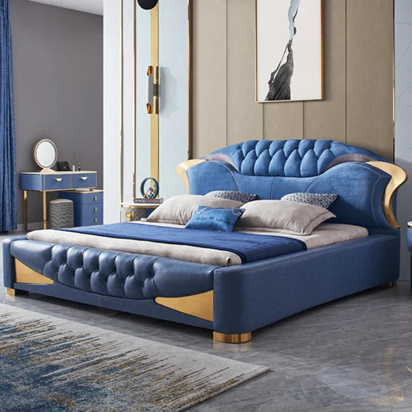 Supreme Luxury Bed – Plush Upholstery, Headboard, Solid Wood Frame, Custom Finish Options, Optional Storage