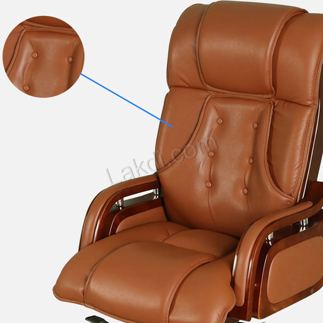 High Back Ergonomic Director Chair with Wooden Base