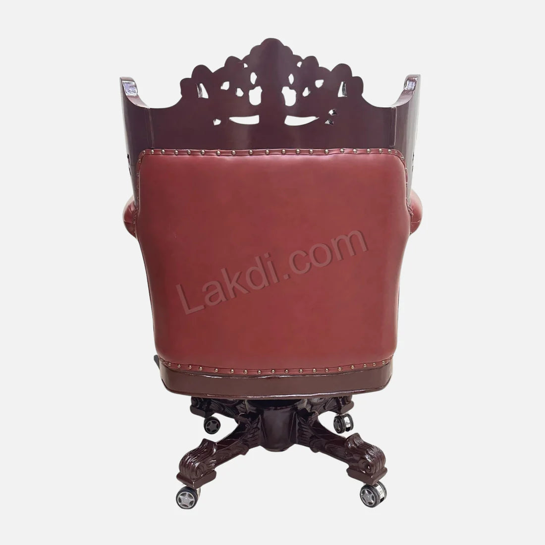 Royal Twist Design Hand Carved Teak Wood Adjustable Height