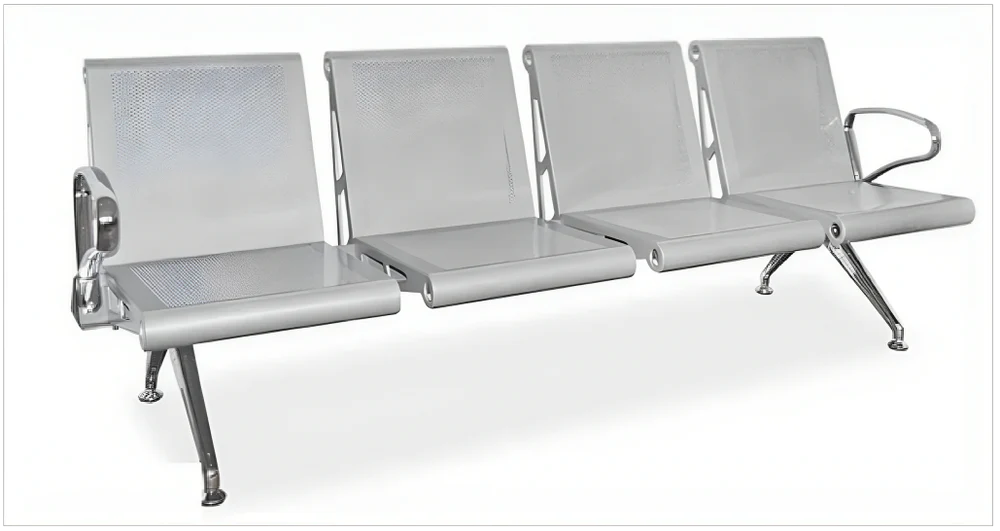 Airport Multi Color Four Seater Waiting Chair With Cushion