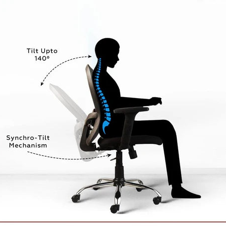 Aries C160 Mesh Mid back Office Chair [BLACK]