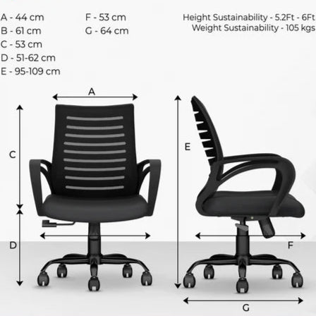 Desire C104 Mesh Mid Back Office Chair (