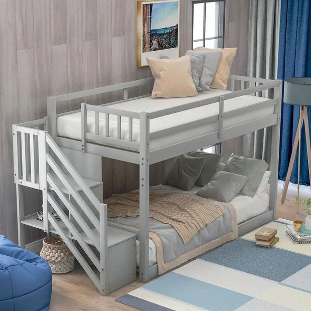 Bunk Bed with Storage Staircase