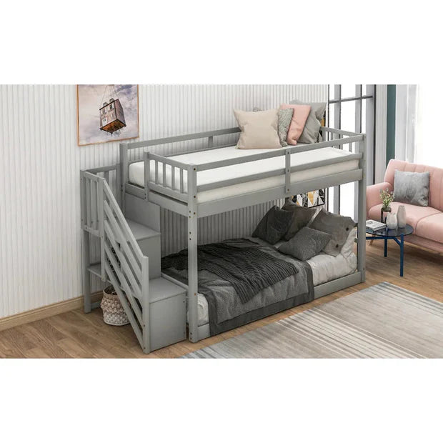 Bunk Bed with Storage Staircase