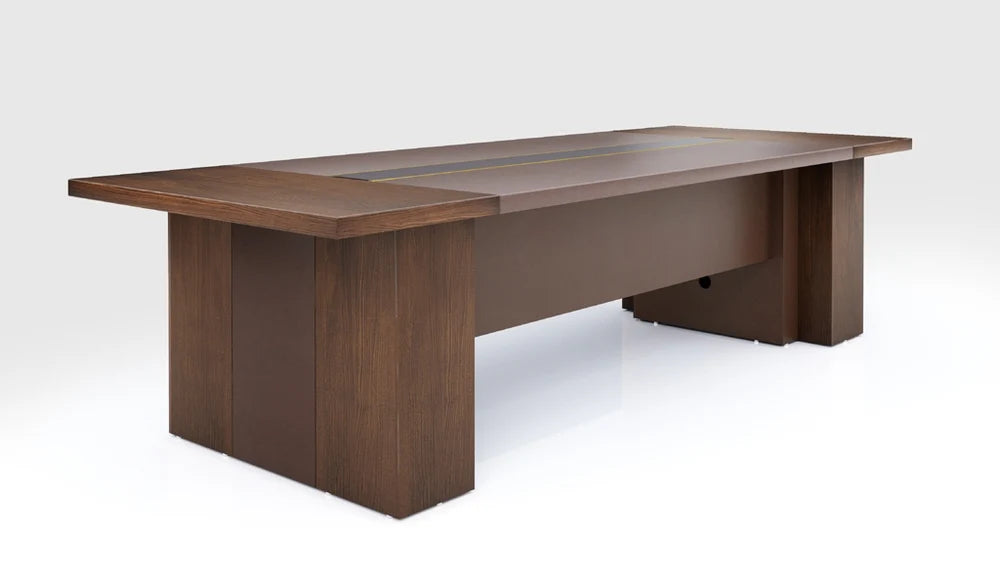 Conference & Meeting Room Table Made In MDF and Particle Board Dual Color Design Natural Finish