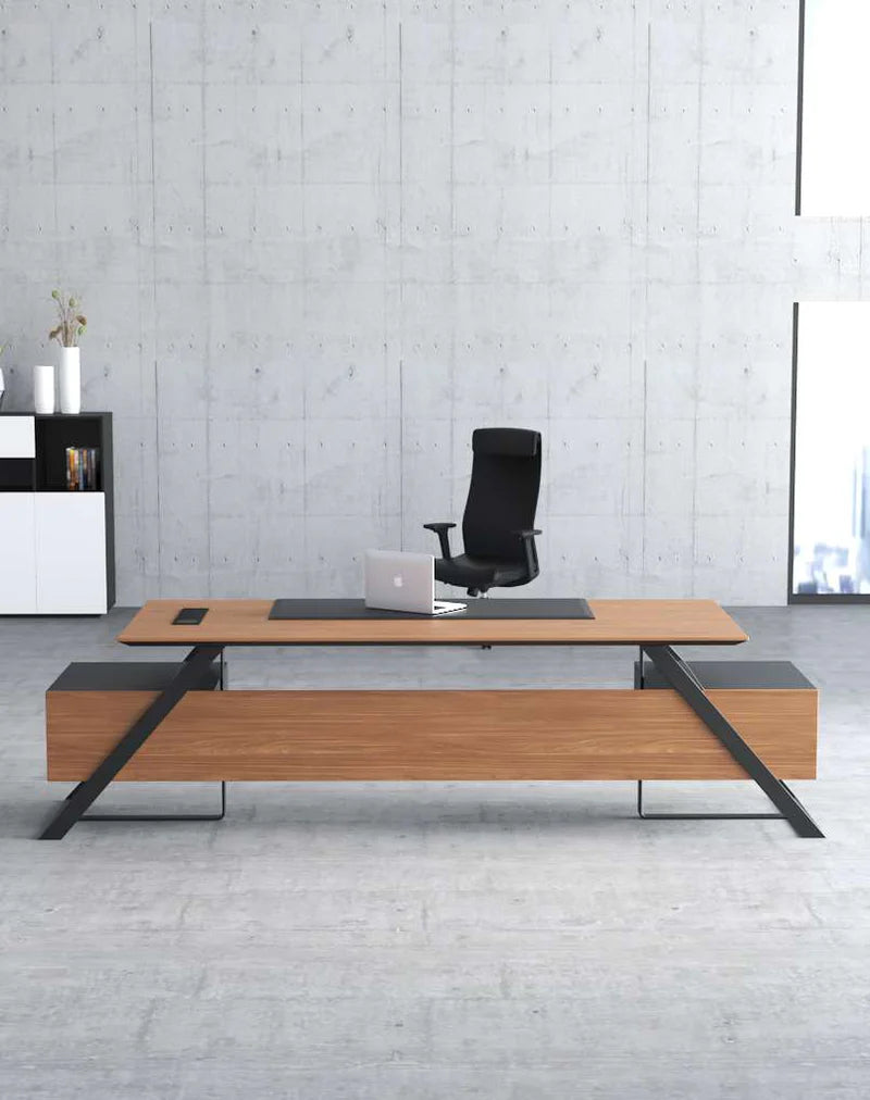 Director & CEO for Office Table Includes Left & Right Storage with Lockable