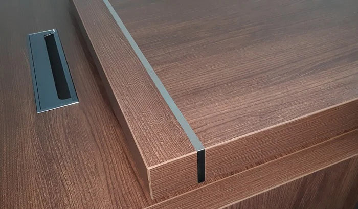 Director Office Table Made In Particle Board with Side Unite and Drawers & CPU Space