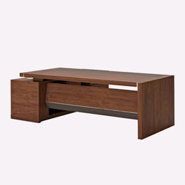 Director Office Table Made In Particle Board with Side Unite and Drawers & CPU Space