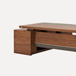 Director Office Table Made In Particle Board with Side Unite and Drawers & CPU Space
