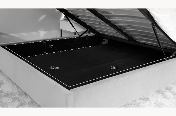 Luxury Queen Size Bed with Hydraulic Storage – Solid Wood Frame