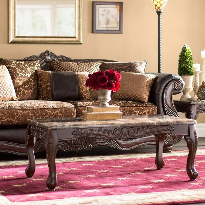 Handcrafted Wood Sofa Set