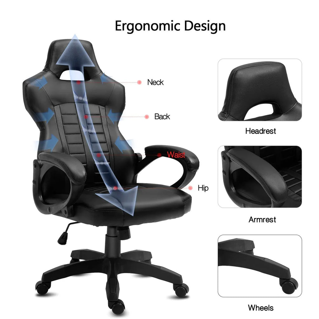 Ergonomic Swiveling PC & Racing Game Chair