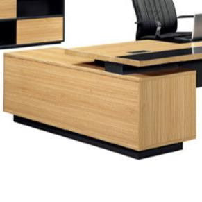 Director and Executive L Shape Office Table Made Particle Board with Side Unite and Openable Shutter and Drawrers