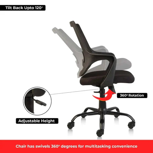 Falcon C150 Mesh Mid Back Office Chair [BLACK]