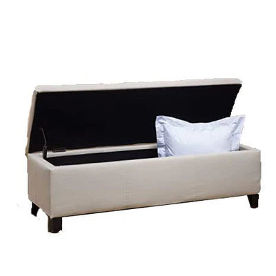 Fully Cushioned Fabric Ottoman Pouffe with Storage