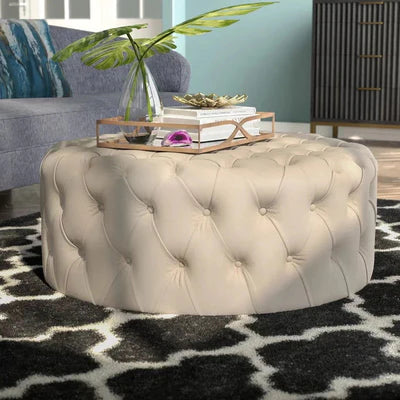 Fully Cushioned Suede Finish Ottoman