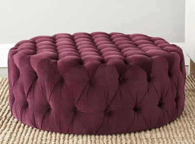 Fully Cushioned Suede Finish Ottoman