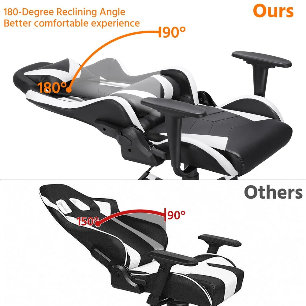 Gaming Chair with Nylon Caster Swivel & Wheel Base