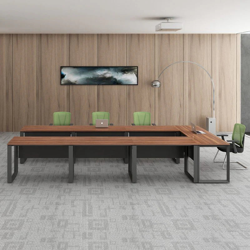 Office Conference Table Top Made in Plyboard with Laminate and Base in MS Metal Legs with Powder Coating