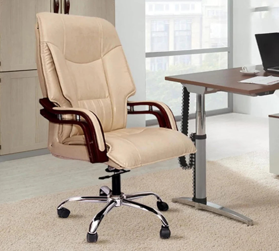 High Back Office Chair Leatherette Base