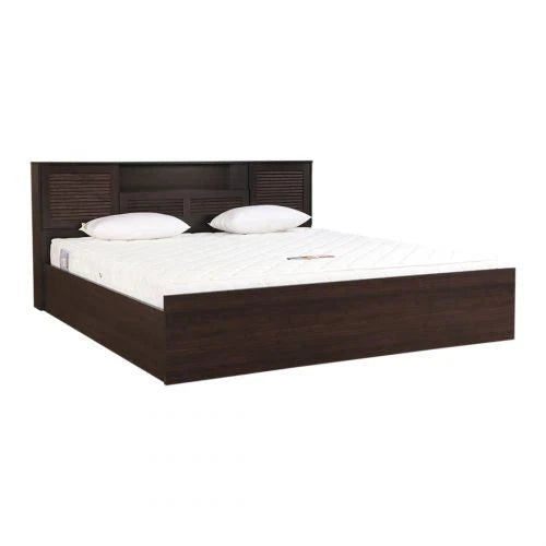 King Size Solid Wood Bed for Bedroom Made in Plyboard with Laminate and Built-in Storage Hydraulic Lift Mechanism Durable  Comfort Living Room