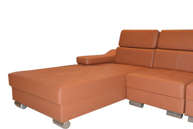 L Shape Leatherette Sofa Premium Faux Leather Furniture with Super Soft foam for a smart and tailored look
