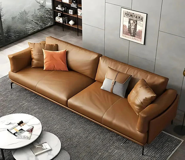 L Shape Sectional Sofa Luxury and Leatherette Material 3-person Seating Capacity Suitable for Living Room