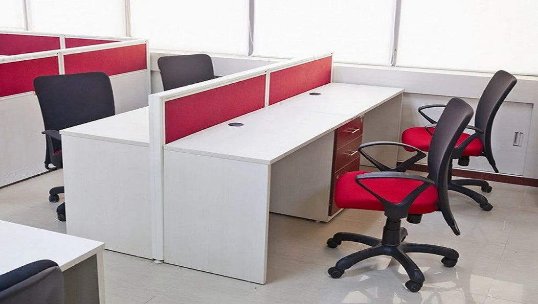 Linear Workstation Table with Aluminum Panel & Drawer Pedestal