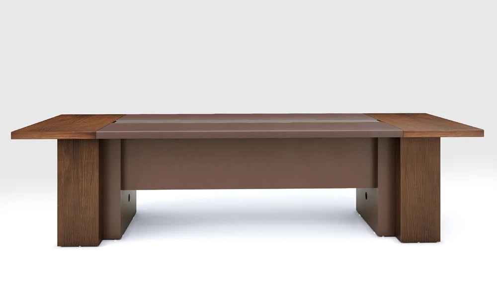 Conference & Meeting Room Table Made In MDF and Particle Board Dual Color Design Natural Finish