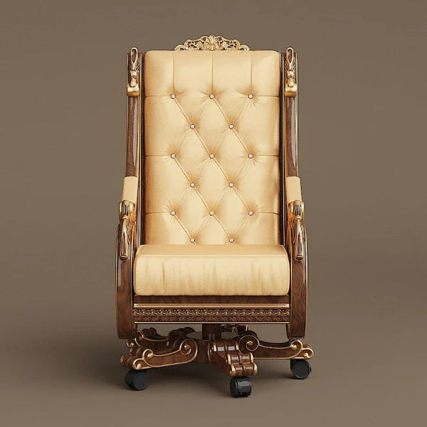 Maharaja luxury carved wooden chair