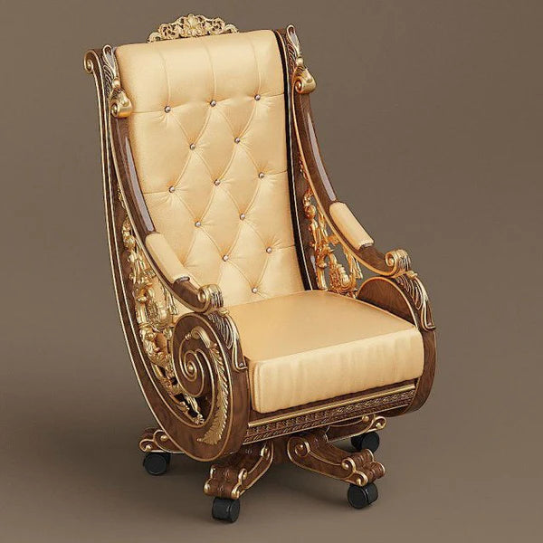Maharaja luxury carved wooden chair
