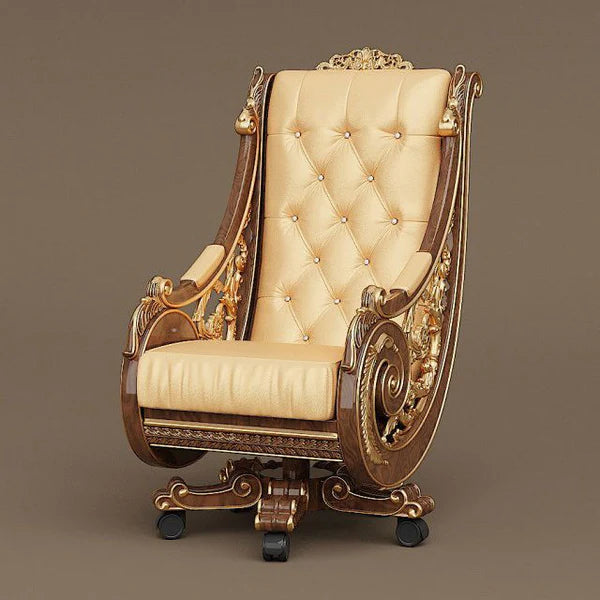 Maharaja luxury carved wooden chair