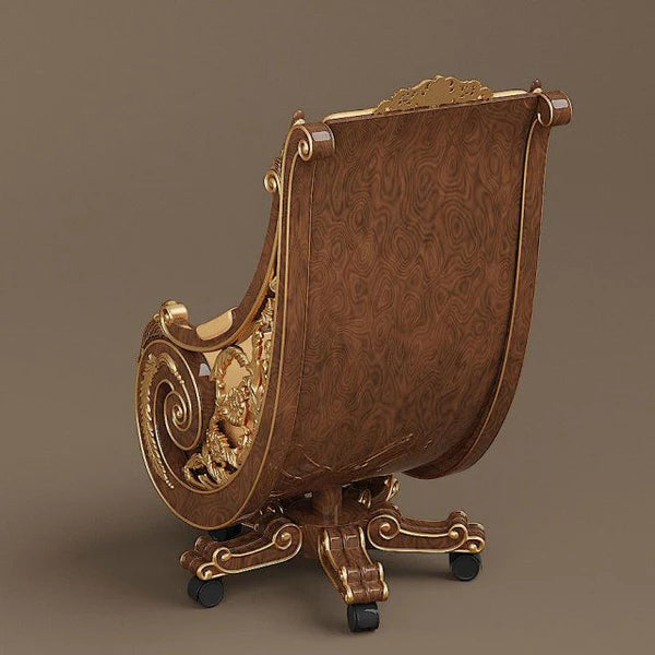 Maharaja luxury carved wooden chair