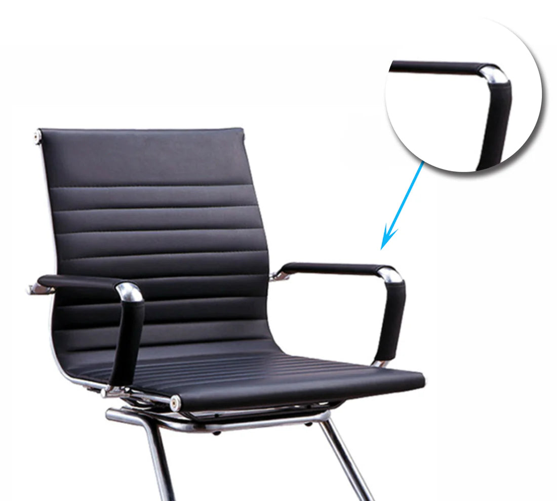 Office Visitor Chair with High-Quality Leatherette Upholstery and Durable Frame