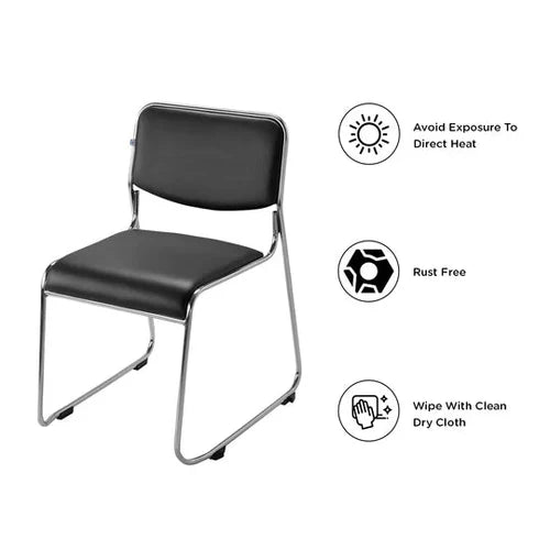 Premium Leatherette Guest Chair for Office – Sleek & Comfortable Design