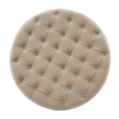 Ottoman in Fabric Upholstery &amp; Metal Base