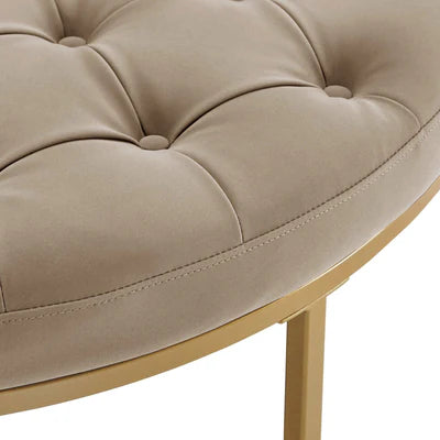 Ottoman in Fabric Upholstery &amp; Metal Base