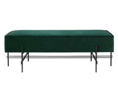 Ottoman in Fabric Upholstery &amp; Metal Base