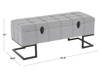 Ottoman in Fabric Upholstery & Metal Base