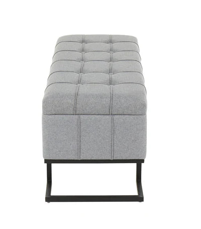 Ottoman in Fabric Upholstery & Metal Base