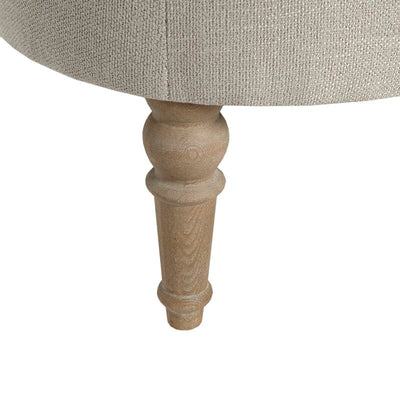 Ottoman in Fabric Upholstery &amp; Wooden Base