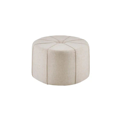 Ottoman in Fabric Upholstery &amp; Wooden Base